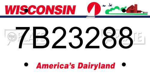 7B23288 Wisconsin License Plate