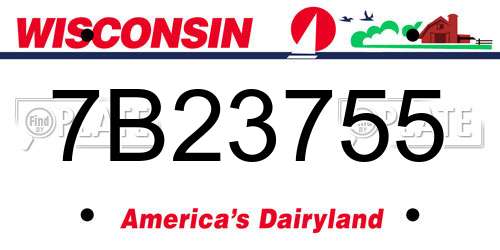 7B23755 Wisconsin License Plate