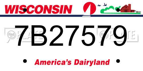 7B27579 Wisconsin License Plate