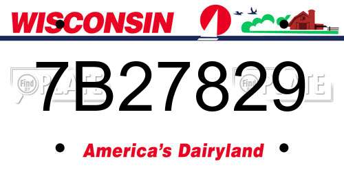 7B27829 Wisconsin License Plate