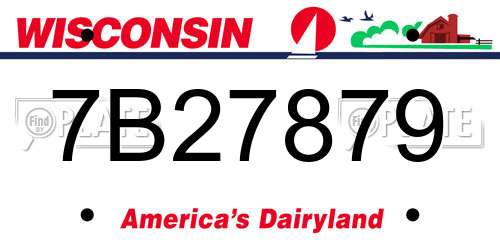 7B27879 Wisconsin License Plate
