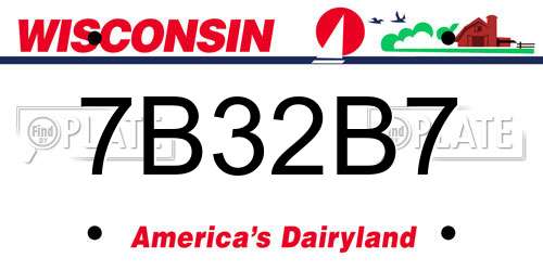 7B32B7 Wisconsin License Plate