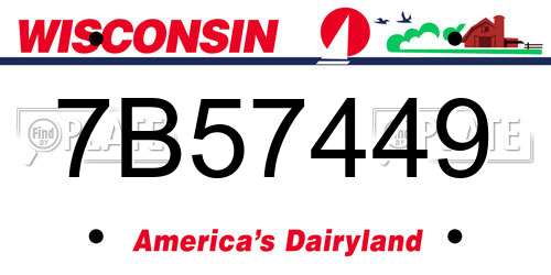 7B57449 Wisconsin License Plate