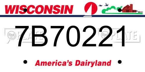 7B70221 Wisconsin License Plate