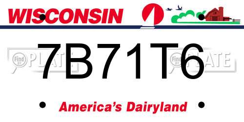 7B71T6 Wisconsin License Plate