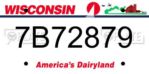 7B72879 Wisconsin License Plate