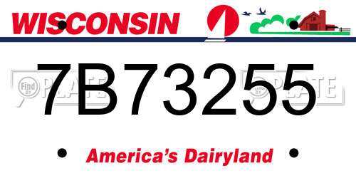 7B73255 Wisconsin License Plate