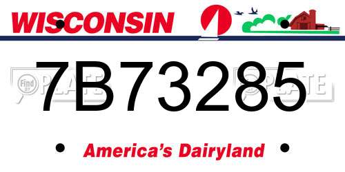 7B73285 Wisconsin License Plate
