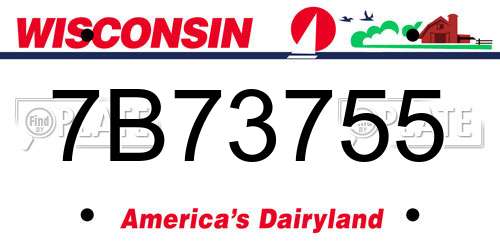 7B73755 Wisconsin License Plate