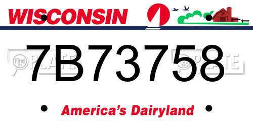 7B73758 Wisconsin License Plate