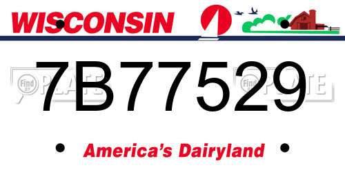 7B77529 Wisconsin License Plate