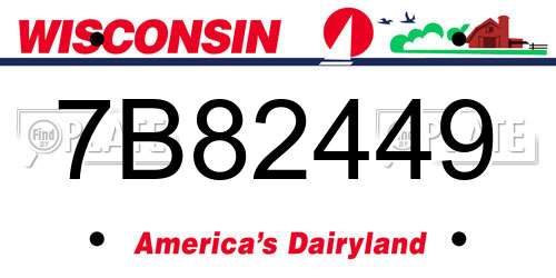 7B82449 Wisconsin License Plate