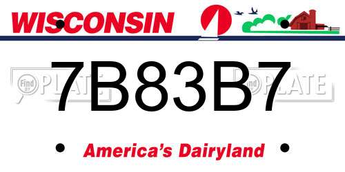 7B83B7 Wisconsin License Plate