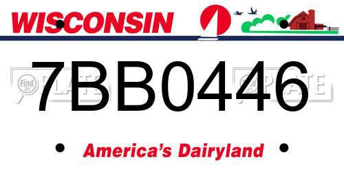 7BB0446 Wisconsin License Plate