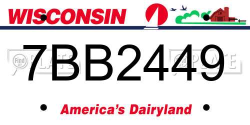 7BB2449 Wisconsin License Plate