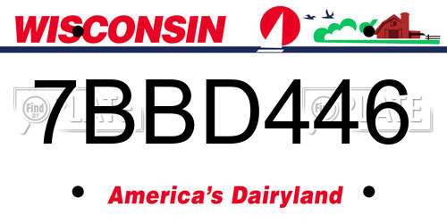 7BBD446 Wisconsin License Plate
