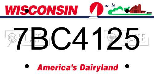 7BC4125 Wisconsin License Plate