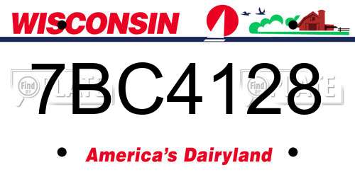 7BC4128 Wisconsin License Plate