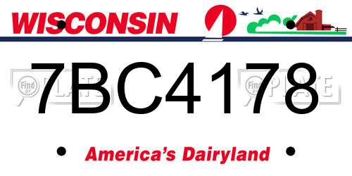 7BC4178 Wisconsin License Plate