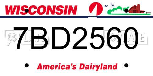 7BD2560 Wisconsin License Plate