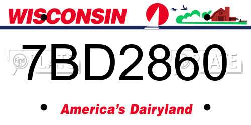 7BD2860 Wisconsin License Plate