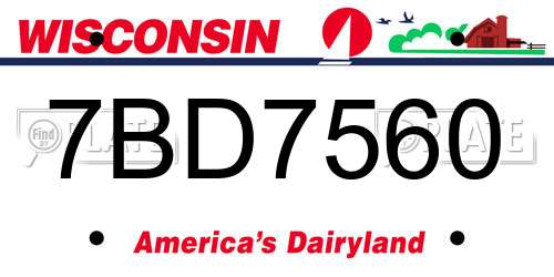 7BD7560 Wisconsin License Plate