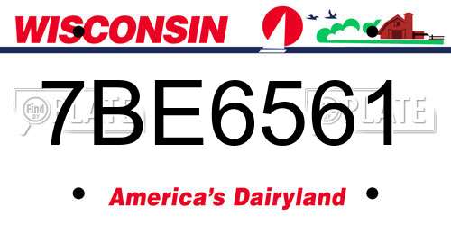 7BE6561 Wisconsin License Plate