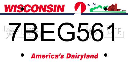 7BEG561 Wisconsin License Plate