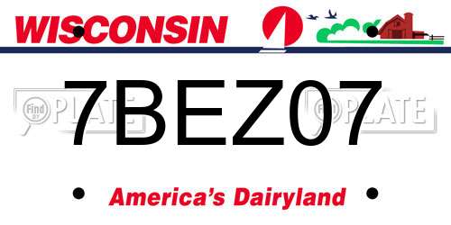 7BEZ07 Wisconsin License Plate
