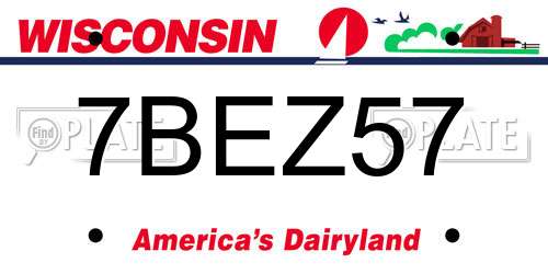 7BEZ57 Wisconsin License Plate