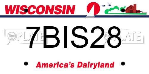 7BIS28 Wisconsin License Plate