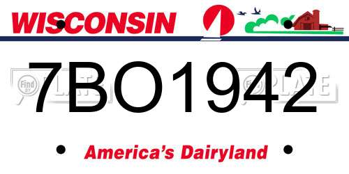 7BO1942 Wisconsin License Plate