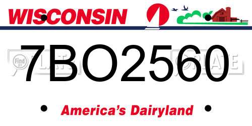 7BO2560 Wisconsin License Plate