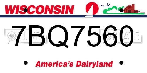 7BQ7560 Wisconsin License Plate