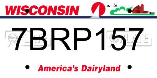 7BRP157 Wisconsin License Plate