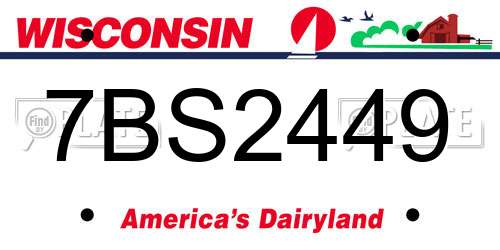 7BS2449 Wisconsin License Plate