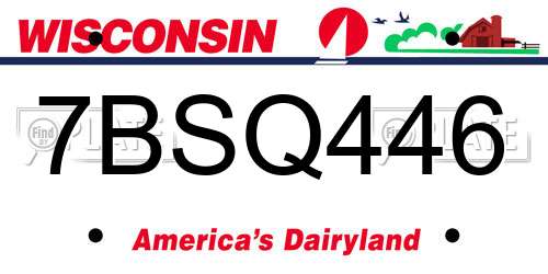 7BSQ446 Wisconsin License Plate