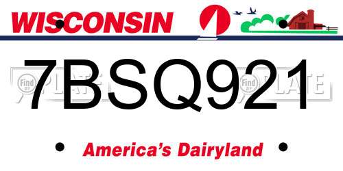 7BSQ921 Wisconsin License Plate