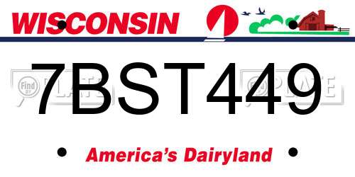 7BST449 Wisconsin License Plate