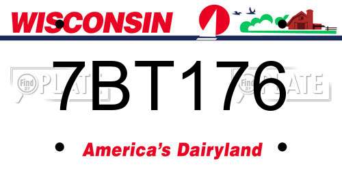 7BT176 Wisconsin License Plate