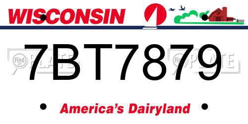 7BT7879 Wisconsin License Plate