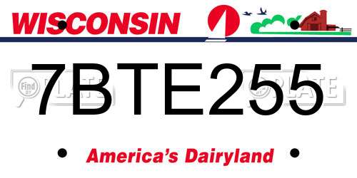 7BTE255 Wisconsin License Plate