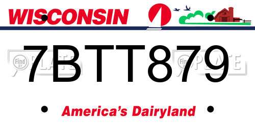 7BTT879 Wisconsin License Plate