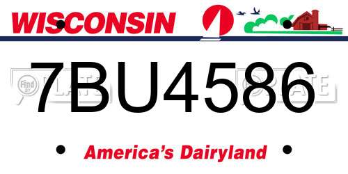 7BU4586 Wisconsin License Plate