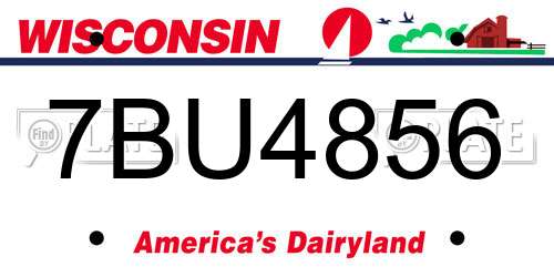 7BU4856 Wisconsin License Plate