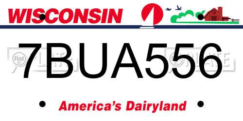 7BUA556 Wisconsin License Plate