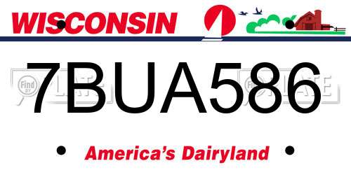 7BUA586 Wisconsin License Plate