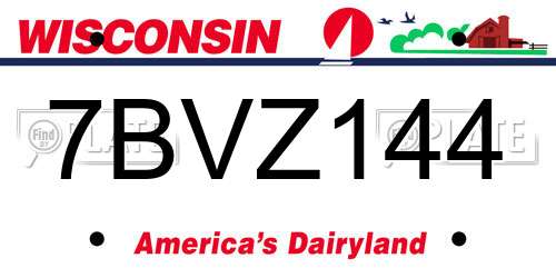 7BVZ144 Wisconsin License Plate