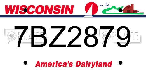 7BZ2879 Wisconsin License Plate