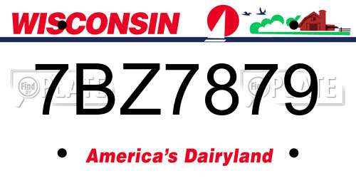 7BZ7879 Wisconsin License Plate